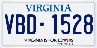 VA license plate VBD1528