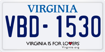 VA license plate VBD1530