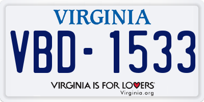 VA license plate VBD1533