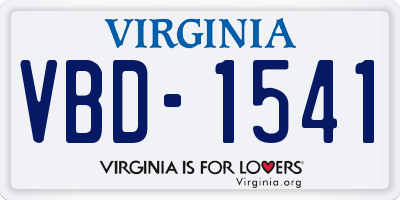 VA license plate VBD1541