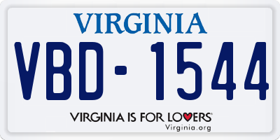 VA license plate VBD1544