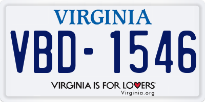 VA license plate VBD1546