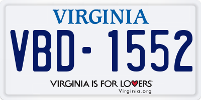 VA license plate VBD1552
