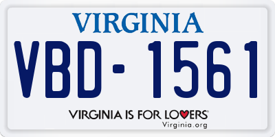 VA license plate VBD1561