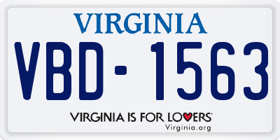 VA license plate VBD1563