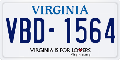 VA license plate VBD1564