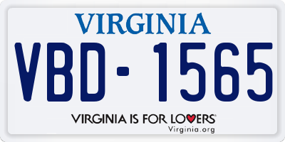 VA license plate VBD1565