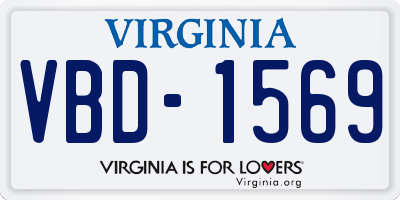 VA license plate VBD1569