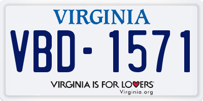 VA license plate VBD1571