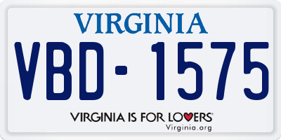VA license plate VBD1575