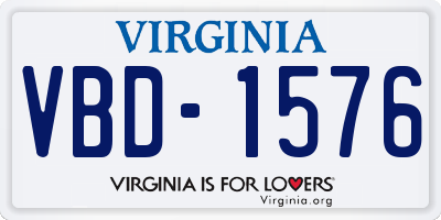 VA license plate VBD1576