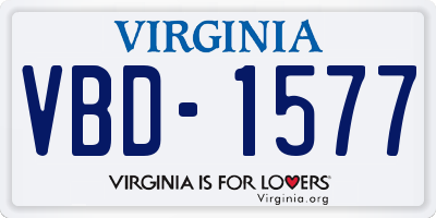 VA license plate VBD1577