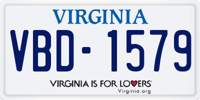 VA license plate VBD1579