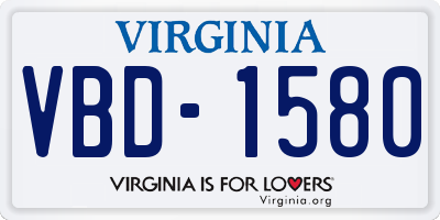 VA license plate VBD1580