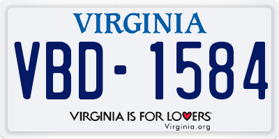 VA license plate VBD1584