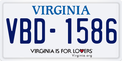 VA license plate VBD1586