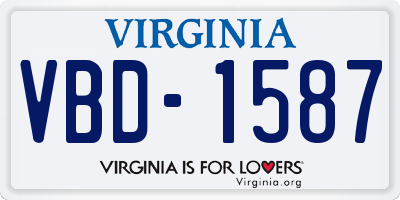 VA license plate VBD1587