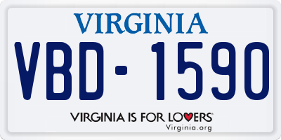 VA license plate VBD1590