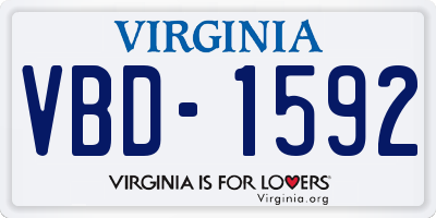 VA license plate VBD1592