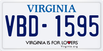 VA license plate VBD1595