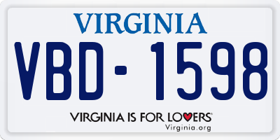 VA license plate VBD1598