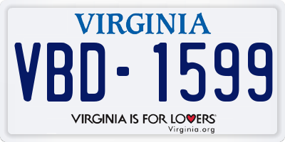 VA license plate VBD1599