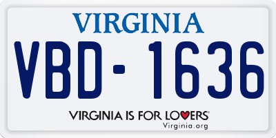 VA license plate VBD1636