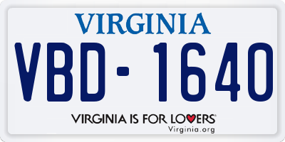 VA license plate VBD1640