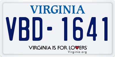 VA license plate VBD1641
