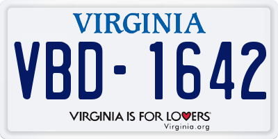 VA license plate VBD1642