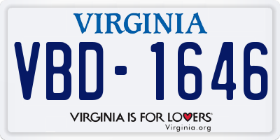 VA license plate VBD1646