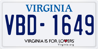 VA license plate VBD1649