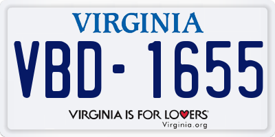 VA license plate VBD1655