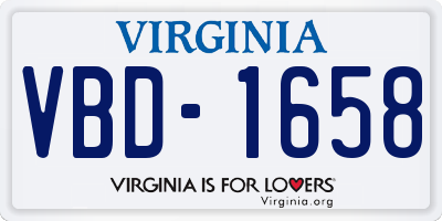 VA license plate VBD1658