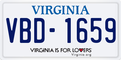 VA license plate VBD1659