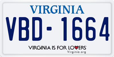 VA license plate VBD1664