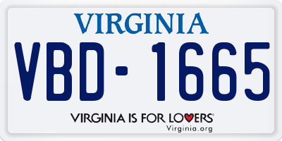 VA license plate VBD1665