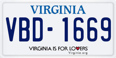 VA license plate VBD1669