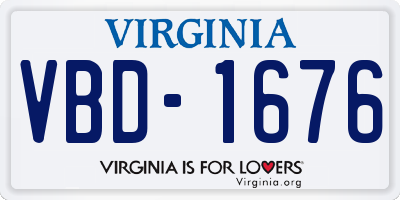 VA license plate VBD1676