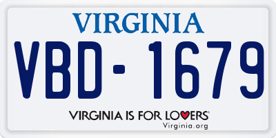 VA license plate VBD1679