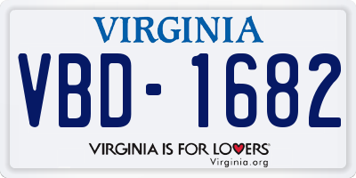 VA license plate VBD1682