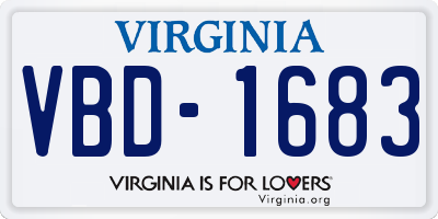 VA license plate VBD1683
