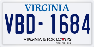 VA license plate VBD1684