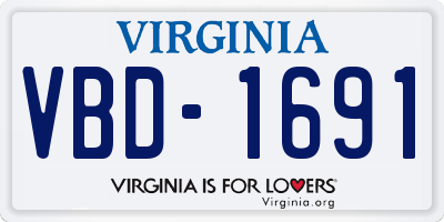 VA license plate VBD1691