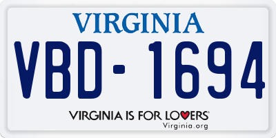 VA license plate VBD1694