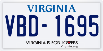 VA license plate VBD1695