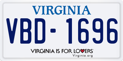 VA license plate VBD1696