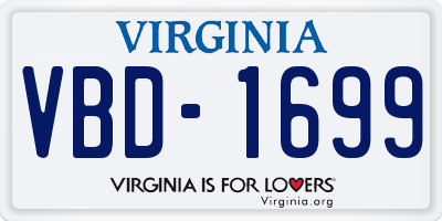 VA license plate VBD1699