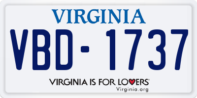 VA license plate VBD1737