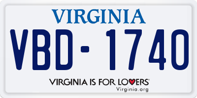 VA license plate VBD1740